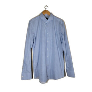 Hugo Boss Slim Fit Blue Floral Long Sleeve Button Shirt - sz 42/16.5 neck